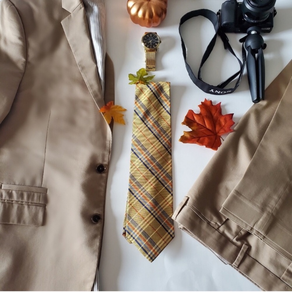 Express Slim Fit Khaki Suit